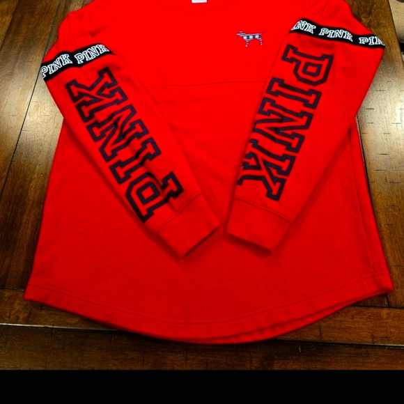 PINK Victoria's Secret Red Sweater with Black and White Accents - Picture 3 of 7